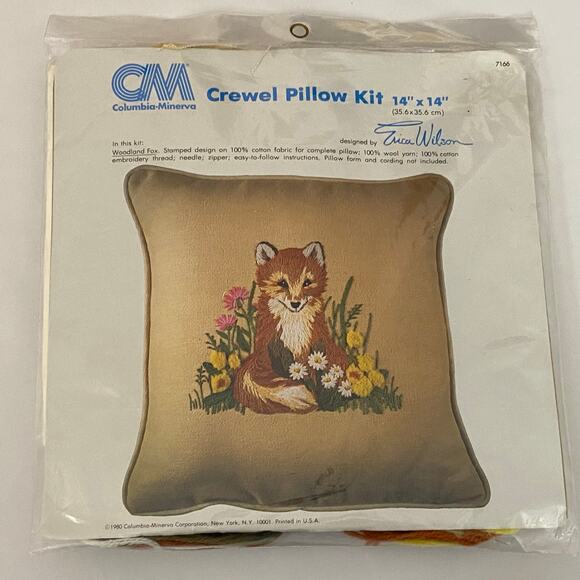 Columbia Minerva Woodland Fox Crew Pillow Kit 7166 Vintage 1980 SEALED Fairycore - Picture 1 of 9